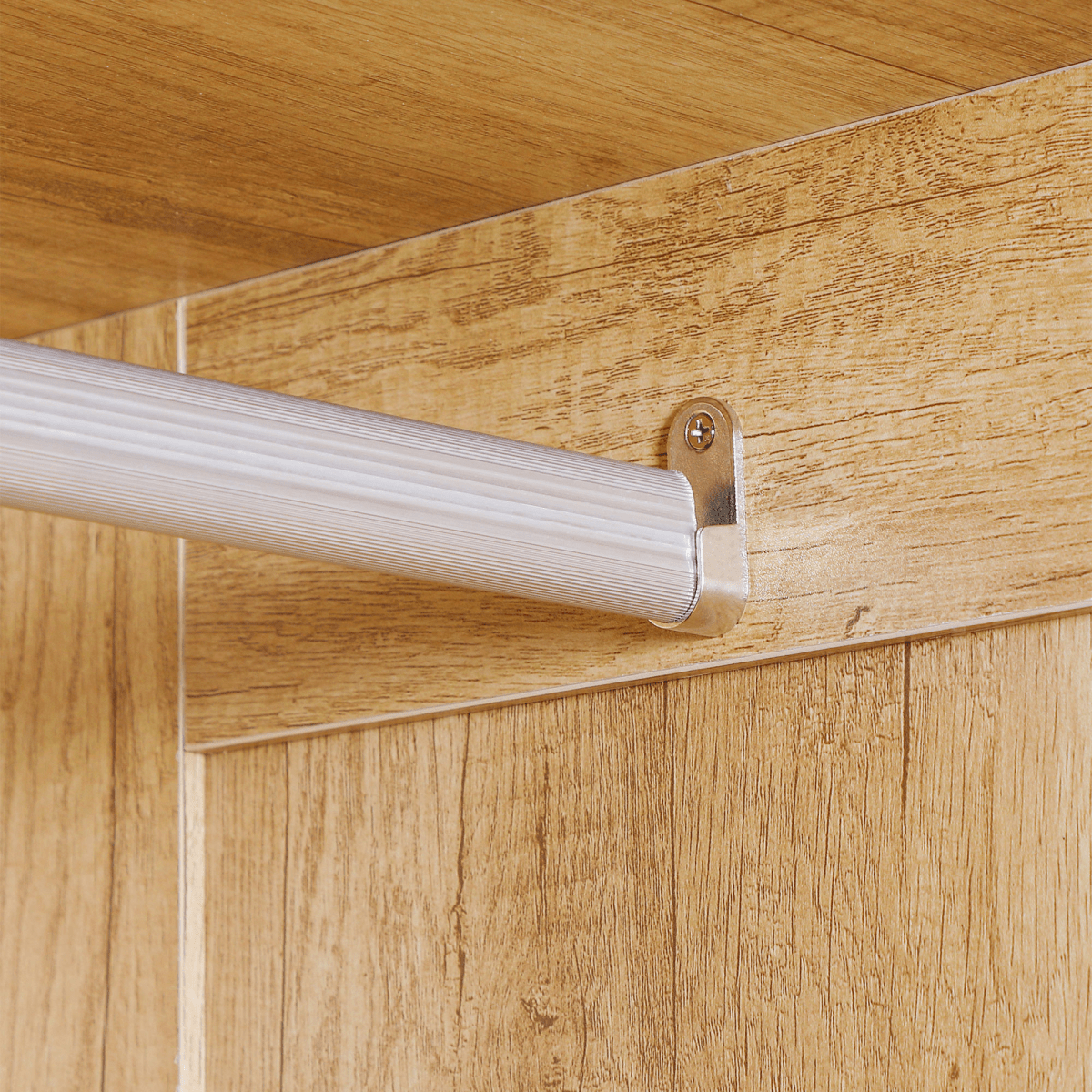2-Door Wardrobe with Drawers & Hanging Rail – Natural Wood Effect - JP Haus