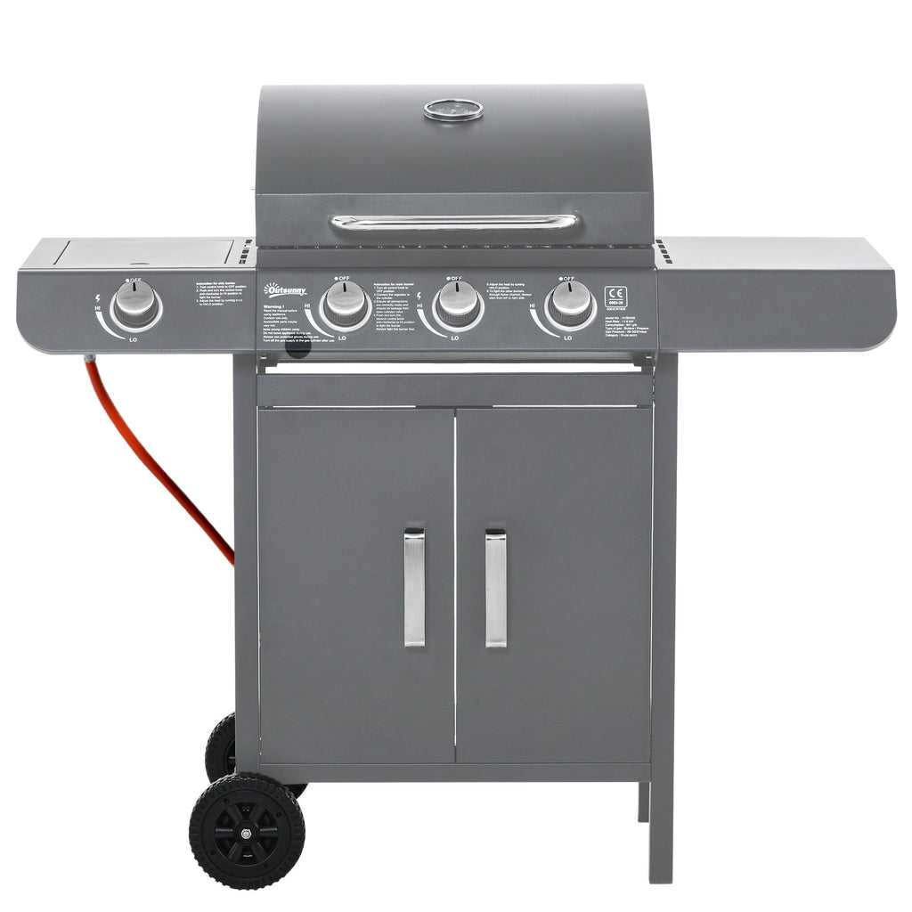 3+1 Burner Gas BBQ Grill – Grey - JP Haus