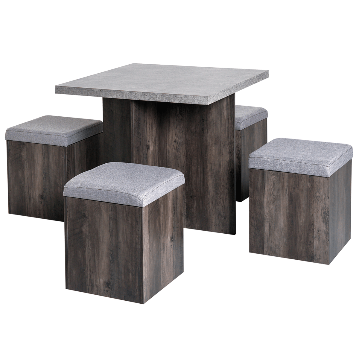 5-Piece Garden Dining Table Set – Grey - JP Haus