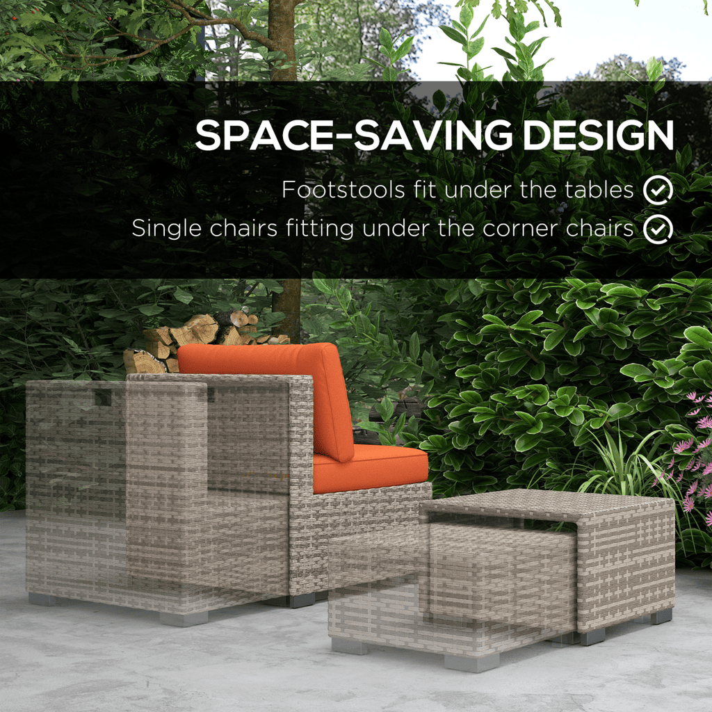 6-Seater Rattan Outdoor Sofa & Coffee Table Set - JP Haus