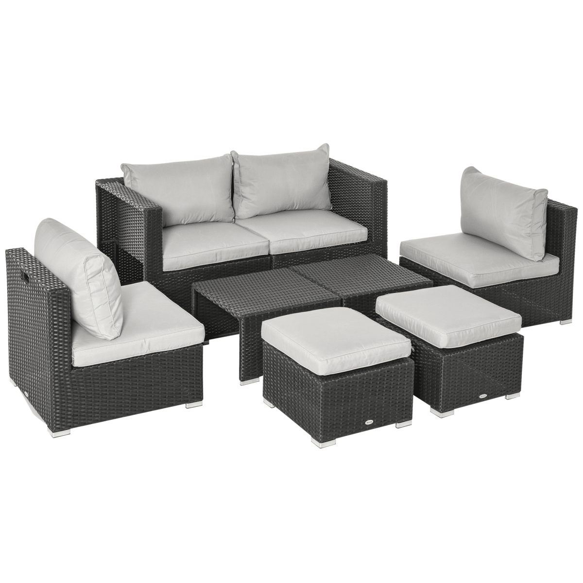 6-Seater Rattan Outdoor Sofa & Coffee Table Set - JP Haus