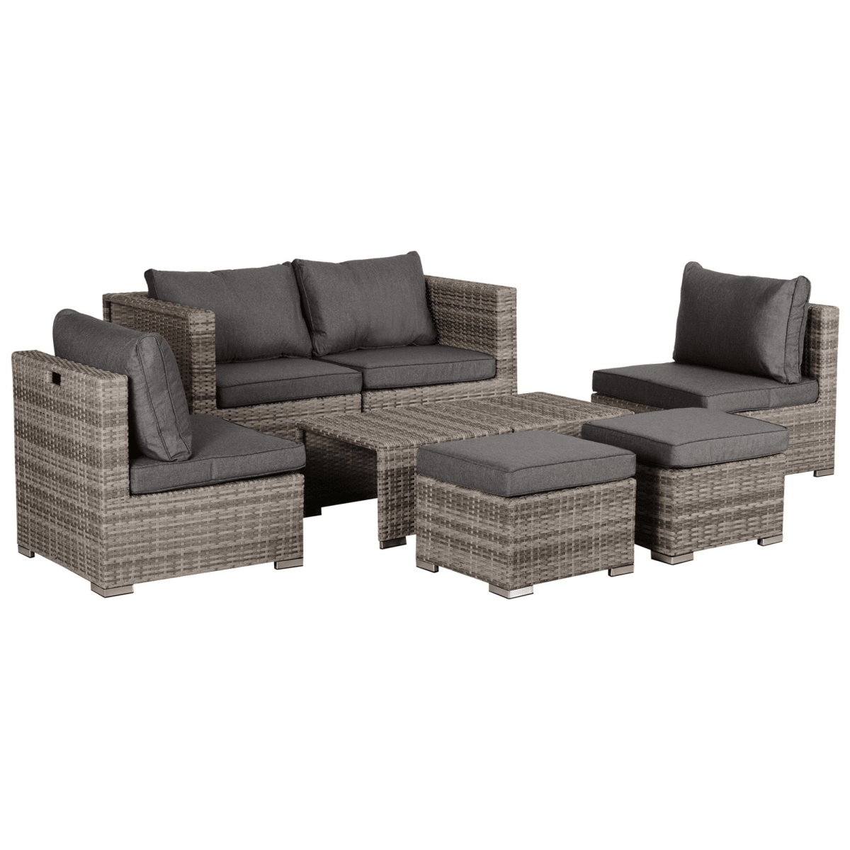 6-Seater Rattan Outdoor Sofa & Coffee Table Set - JP Haus