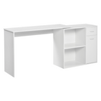 L-Shaped Rotating Computer Desk with 360° Rotation in White for Optimal Space Utilization - JP Haus