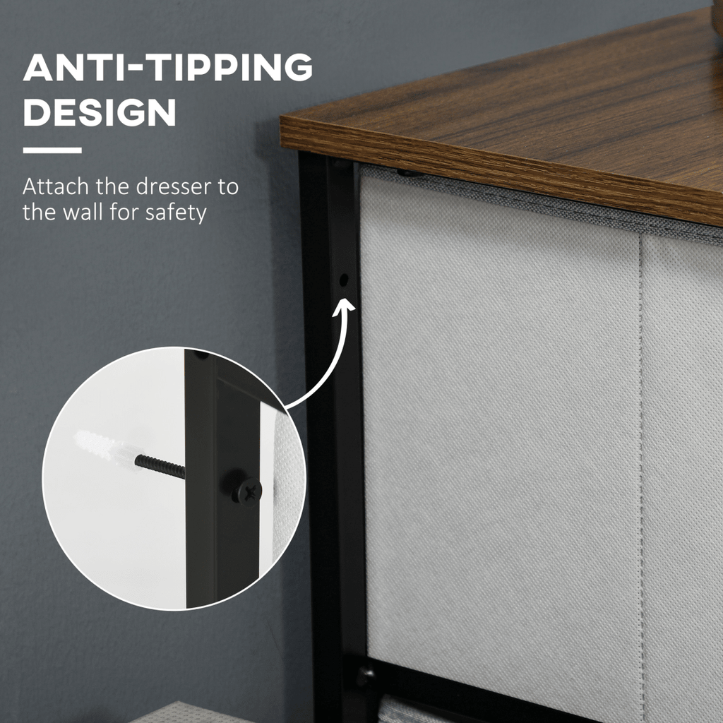 8-Drawer Fabric Storage Chest – Grey - JP Haus