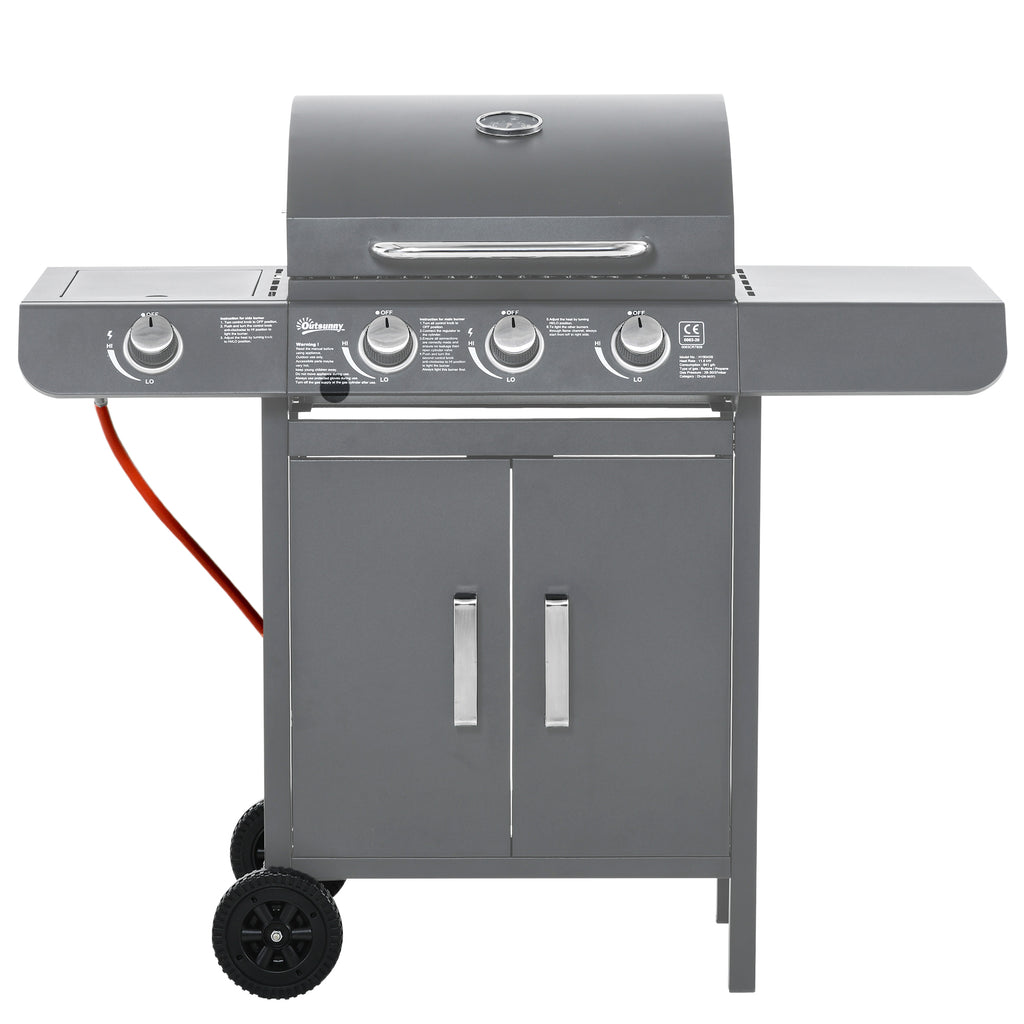 3+1 Burner Gas BBQ Grill – Grey - JP Haus