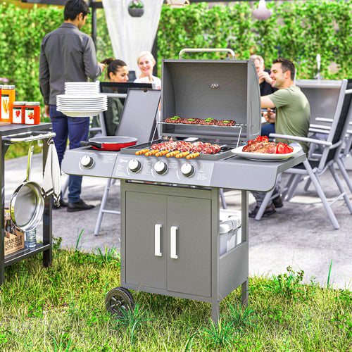 3+1 Burner Gas BBQ Grill – Grey - JP Haus