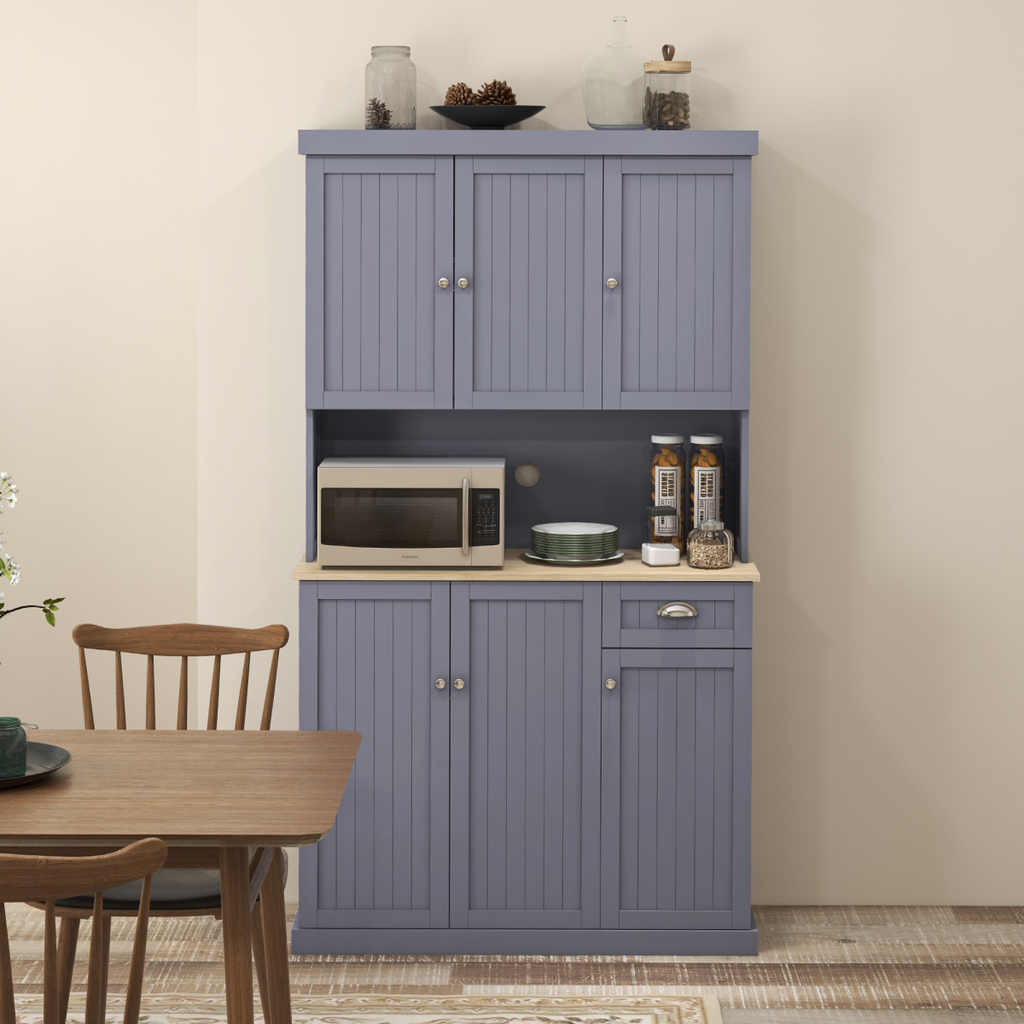 Kitchen Storage Cabinet with Adjustable Shelves – Grey - JP Haus