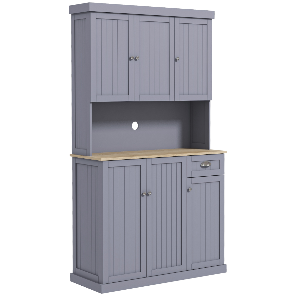 Kitchen Storage Cabinet with Adjustable Shelves – Grey - JP Haus