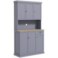 Kitchen Storage Cabinet with Adjustable Shelves – Grey - JP Haus