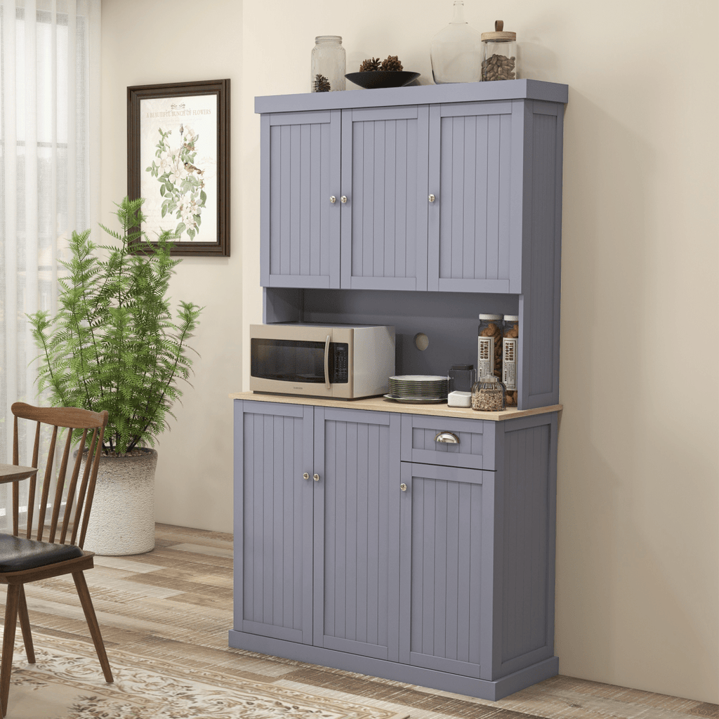 Kitchen Storage Cabinet with Adjustable Shelves in Grey - JP Haus