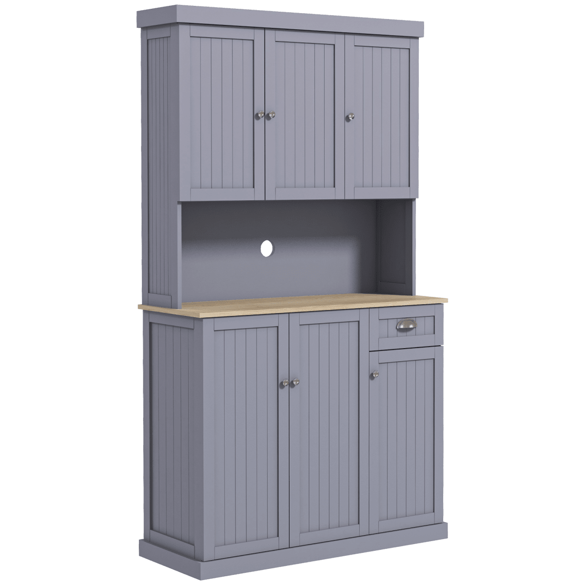 Kitchen Storage Cabinet with Adjustable Shelves in Grey - JP Haus