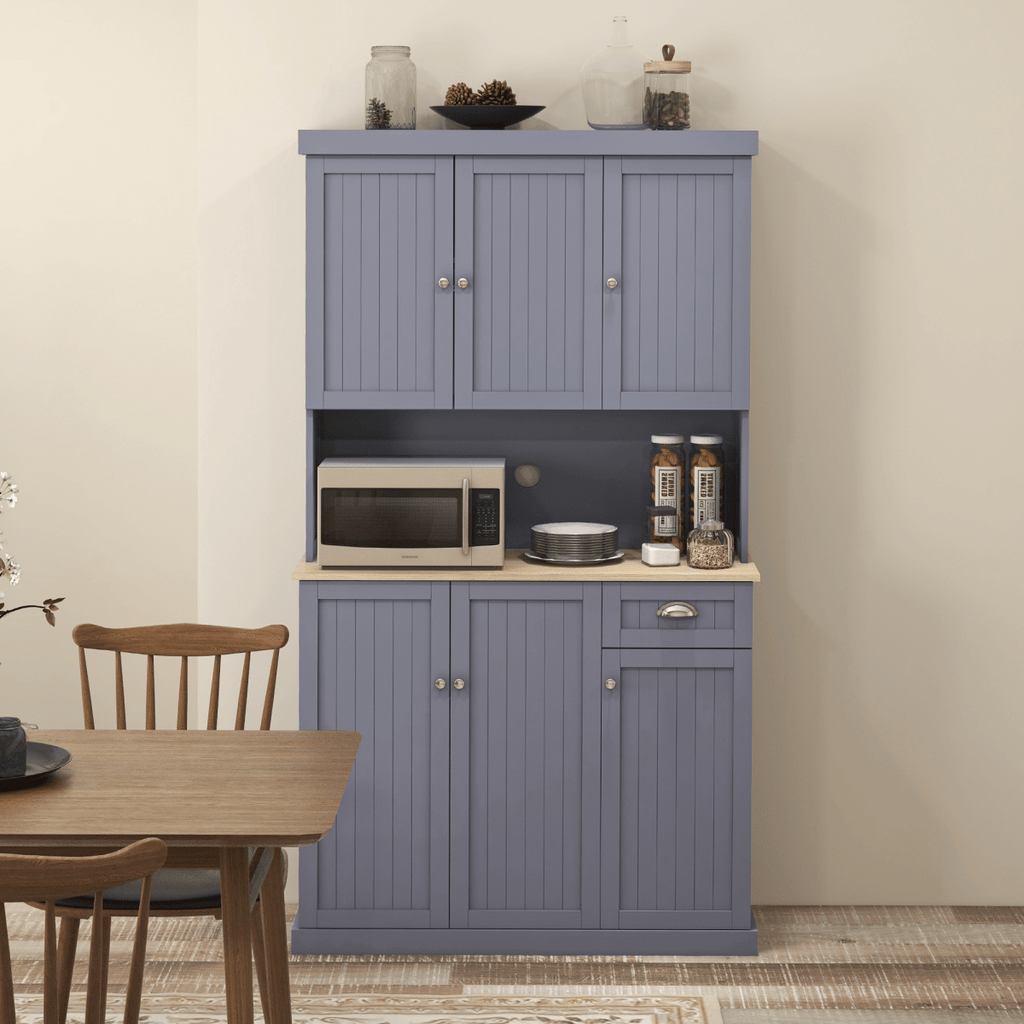 Kitchen Storage Cabinet with Adjustable Shelves in Grey - JP Haus