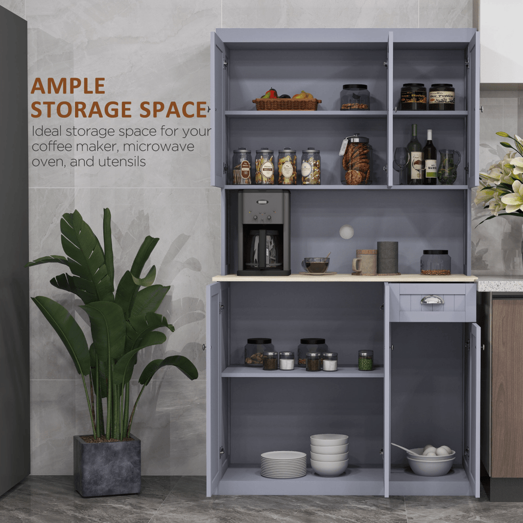 Kitchen Storage Cabinet with Adjustable Shelves in Grey - JP Haus