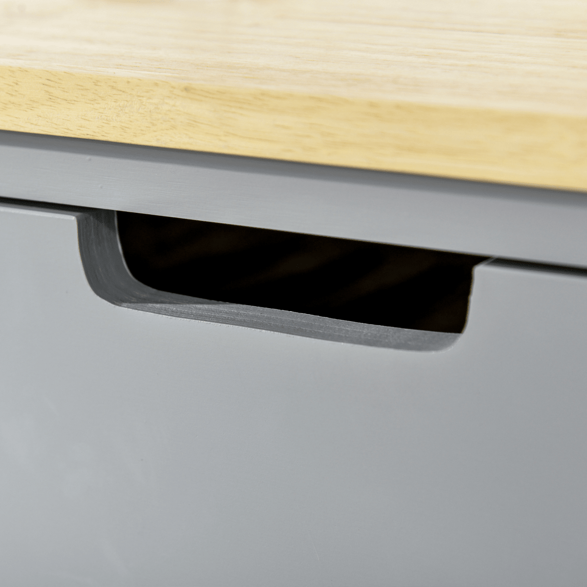 Kitchen Trolley on Wheels with Rubberwood Worktop and Towel Rack for Easy Mobility - JP Haus