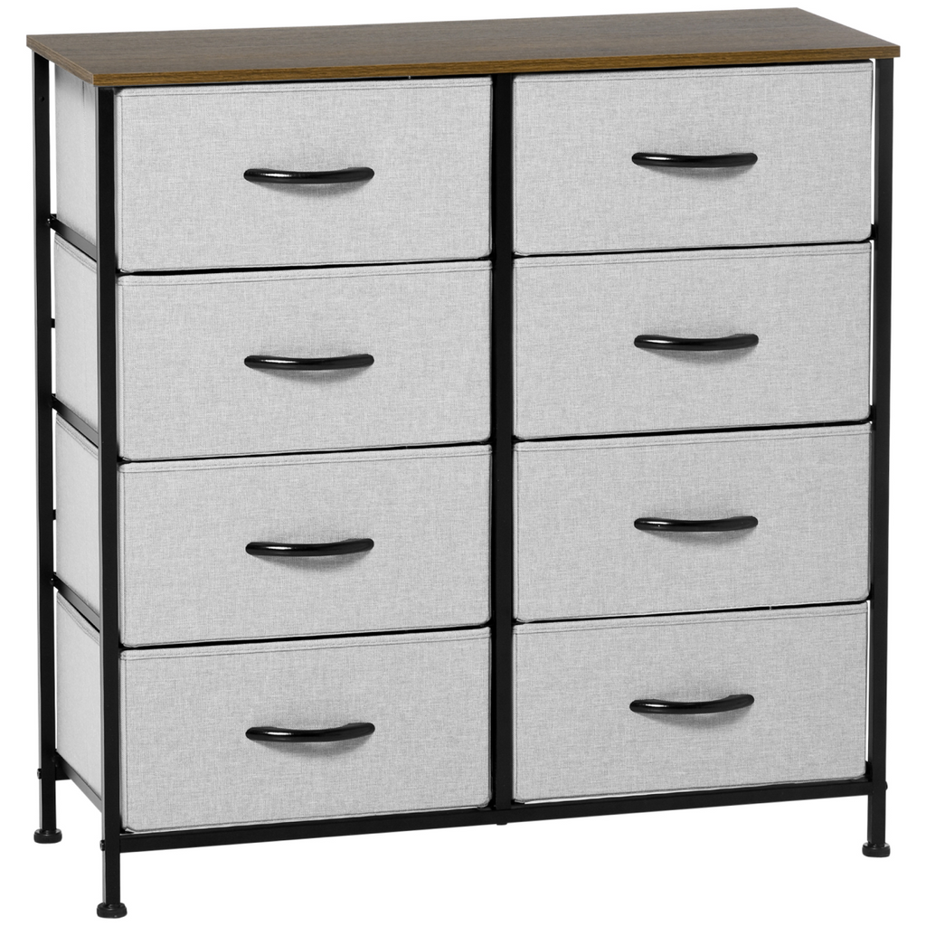 8-Drawer Fabric Storage Chest – Grey - JP Haus