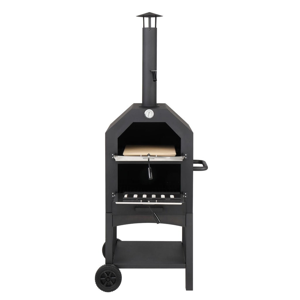 Outdoor Wood-Fired Pizza Oven for Perfect Outdoor Pizza Experience with Stone & Peel - JP Haus