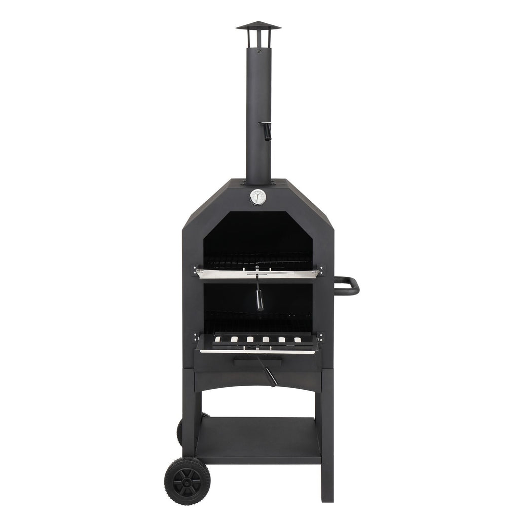 Outdoor Wood-Fired Pizza Oven for Perfect Outdoor Pizza Experience with Stone & Peel - JP Haus