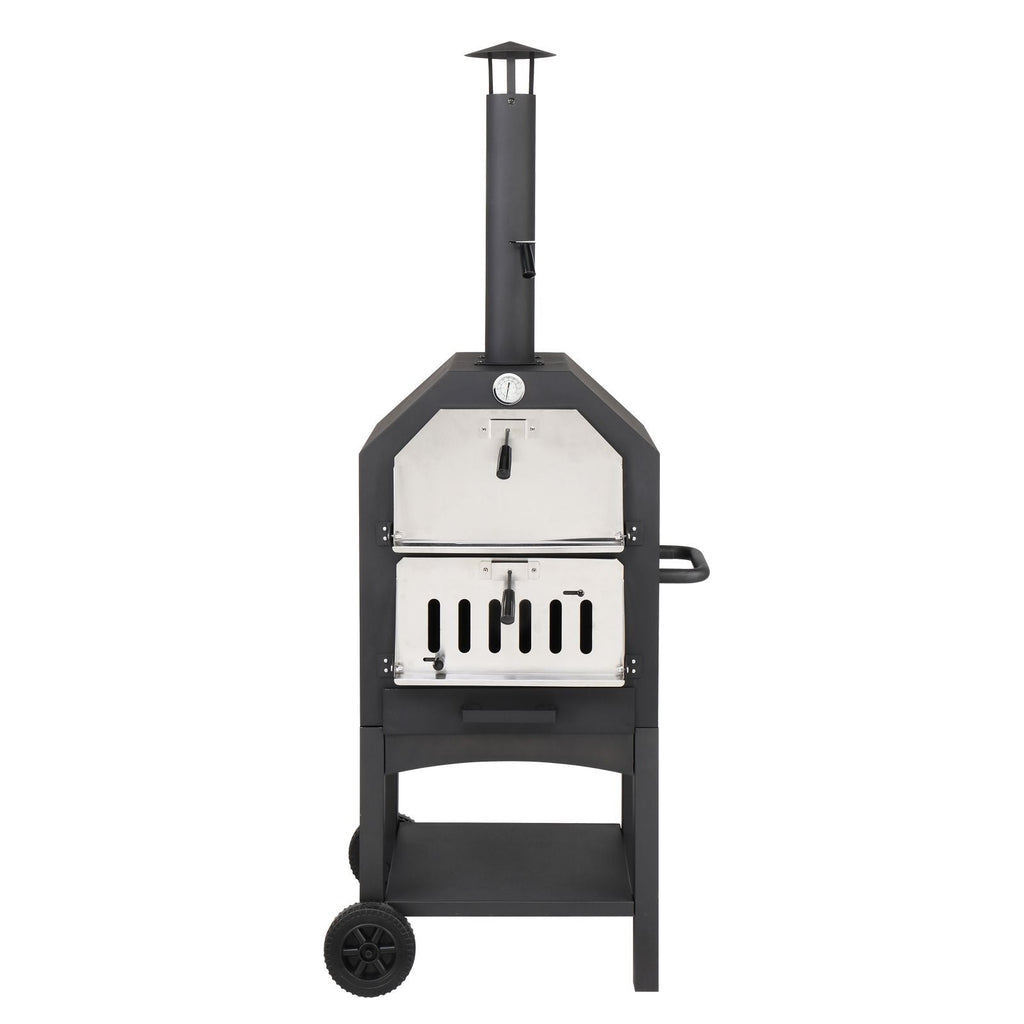 Outdoor Wood-Fired Pizza Oven for Perfect Outdoor Pizza Experience with Stone & Peel - JP Haus