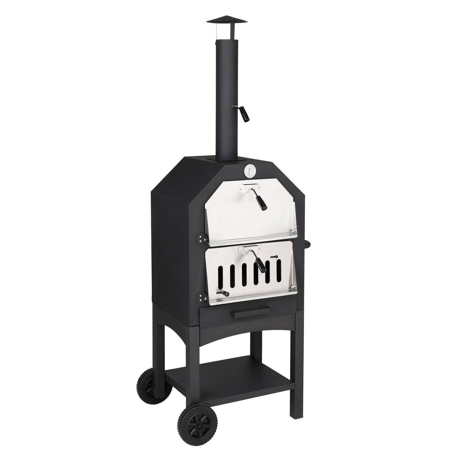 Outdoor Wood-Fired Pizza Oven for Perfect Outdoor Pizza Experience with Stone & Peel - JP Haus