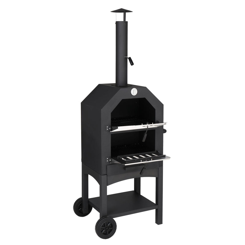 Outdoor Wood-Fired Pizza Oven for Perfect Outdoor Pizza Experience with Stone & Peel - JP Haus