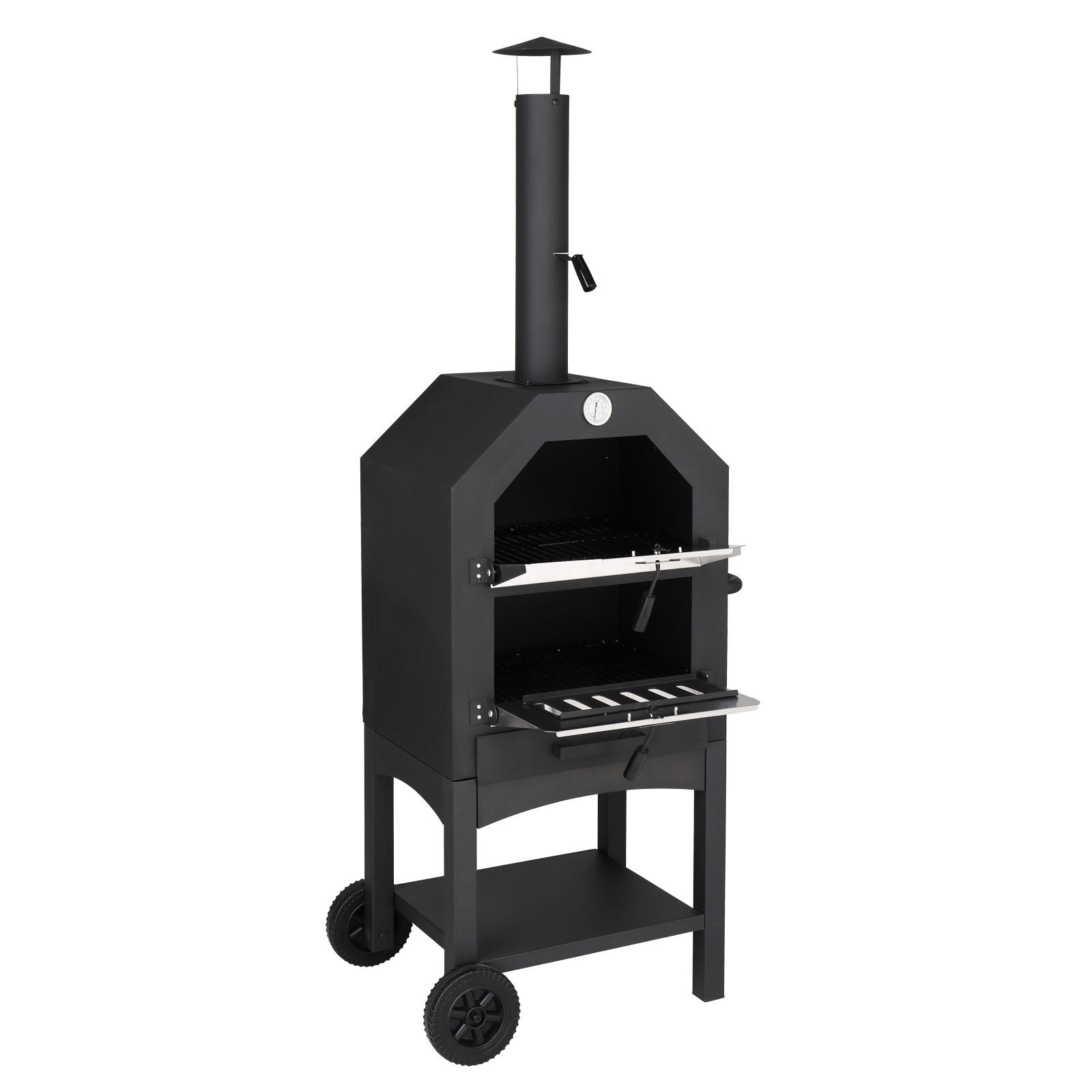 Outdoor Wood-Fired Pizza Oven for Perfect Outdoor Pizza Experience with Stone & Peel - JP Haus