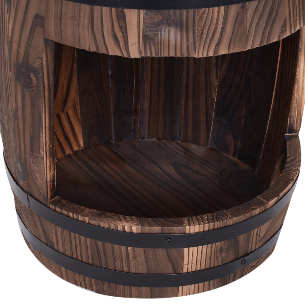 Retro Wood Barrel Fountain - Charming Garden Water Pump Decor - JP Haus