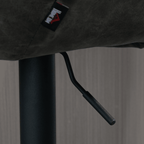 Set of 2 Adjustable Swivel Bar Stools in Grey PU Leather - JP Haus