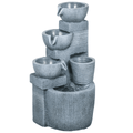 Solar LED Garden Fountain - Dark Grey Waterfall Design - JP Haus